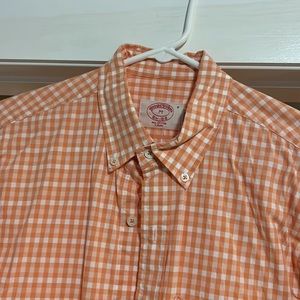 Brooks brothers orange checkered shirt - M